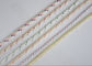 White 6 - 10mm Double Braid Polyester Rope  3/8 In With Red Tracers